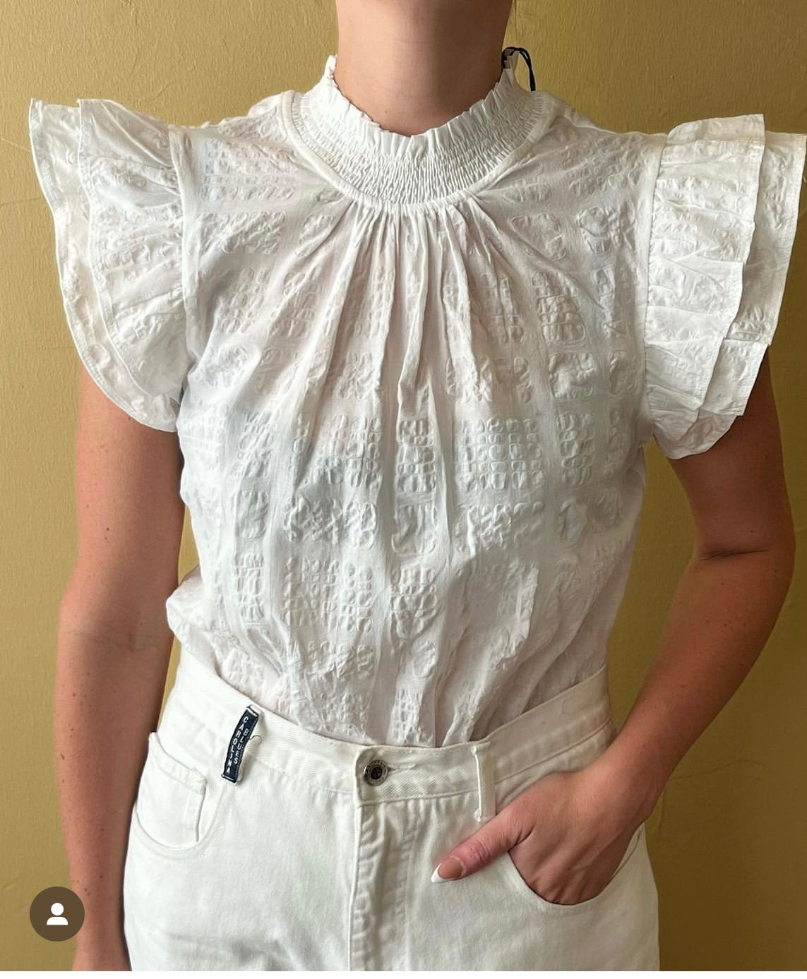 Flutter Bug Smocked Top