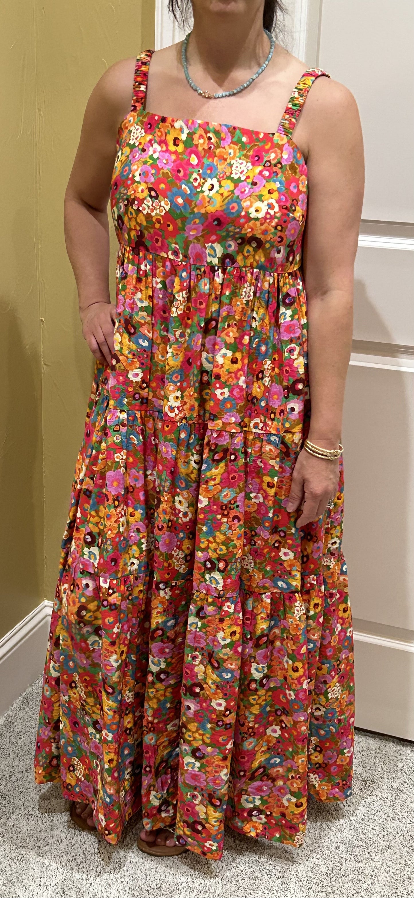 Floral Scoop Back Maxi Dress