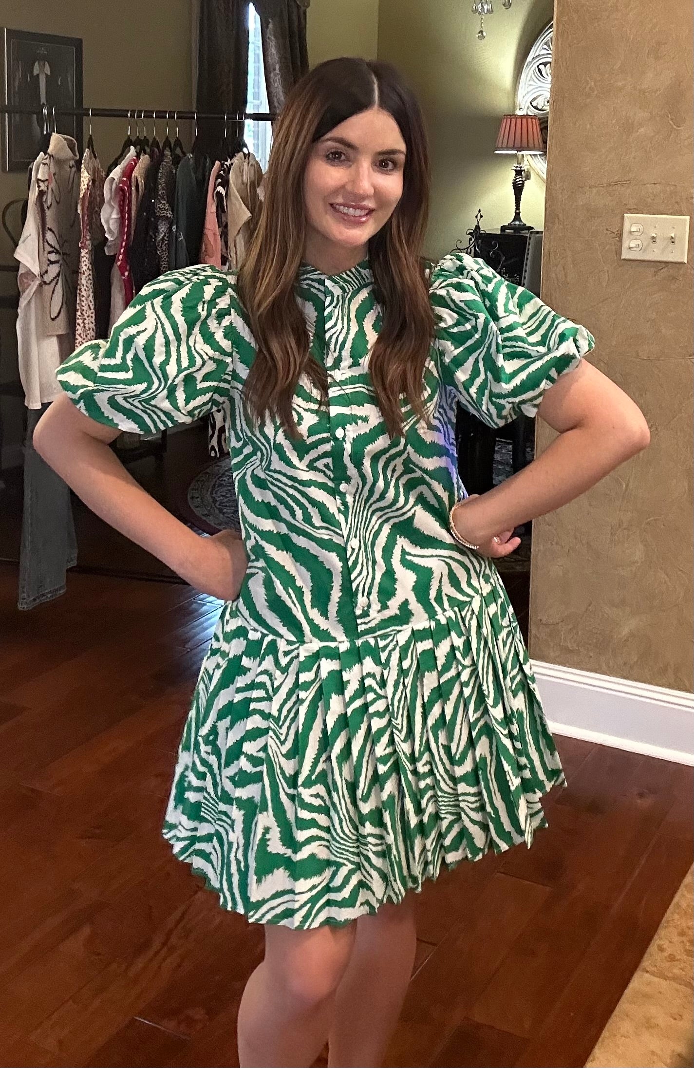 Green Daze Drop Waist Dress