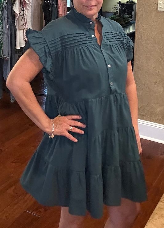 Green Envy Ruffle Dress