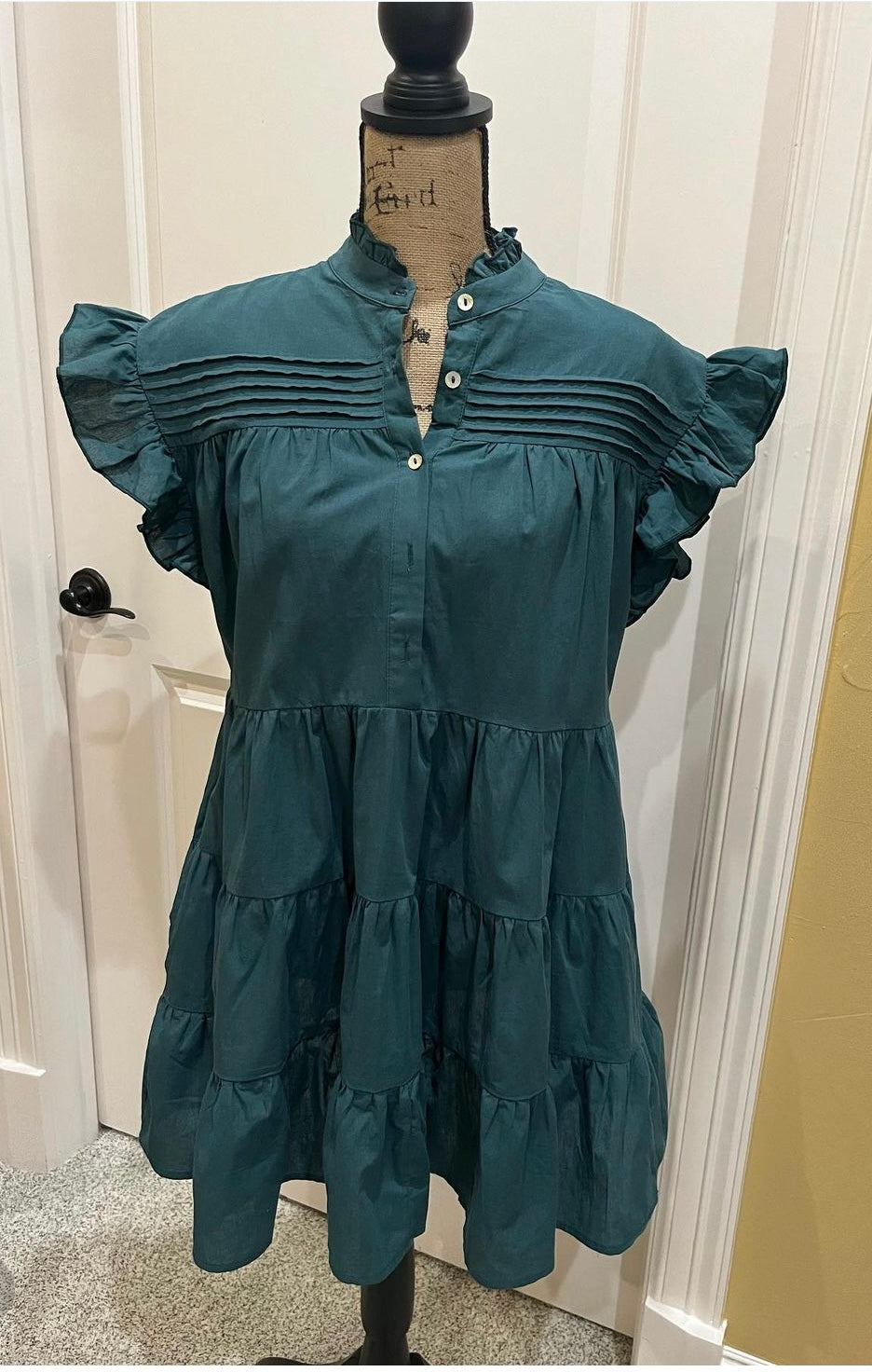 Green Envy Ruffle Dress