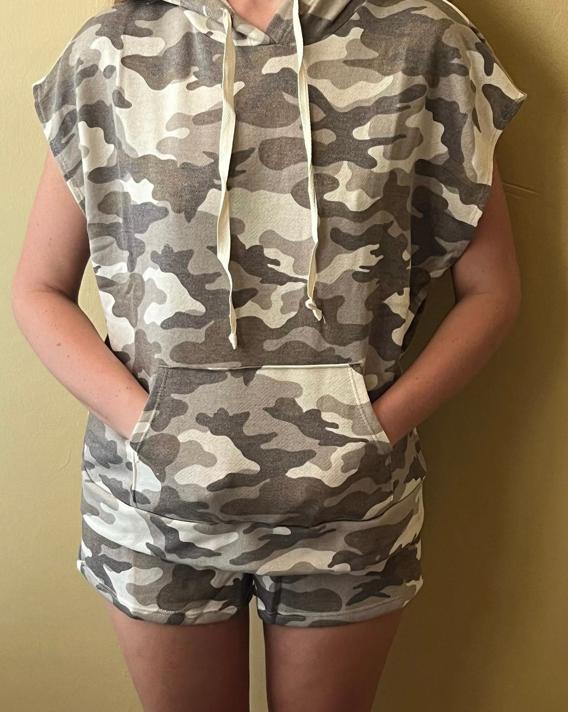 Camo Short Sleeve Hoodie & Short Set