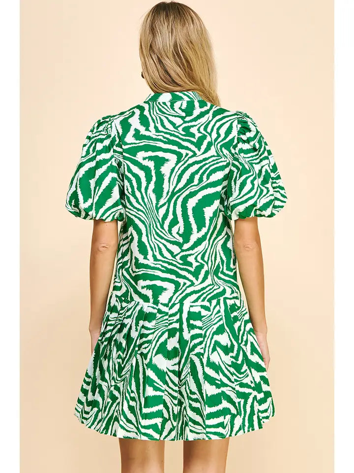 Green Daze Drop Waist Dress