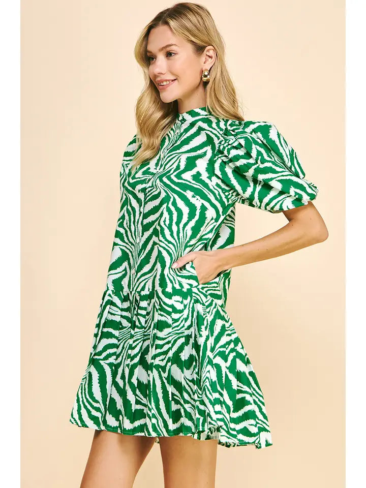 Green Daze Drop Waist Dress